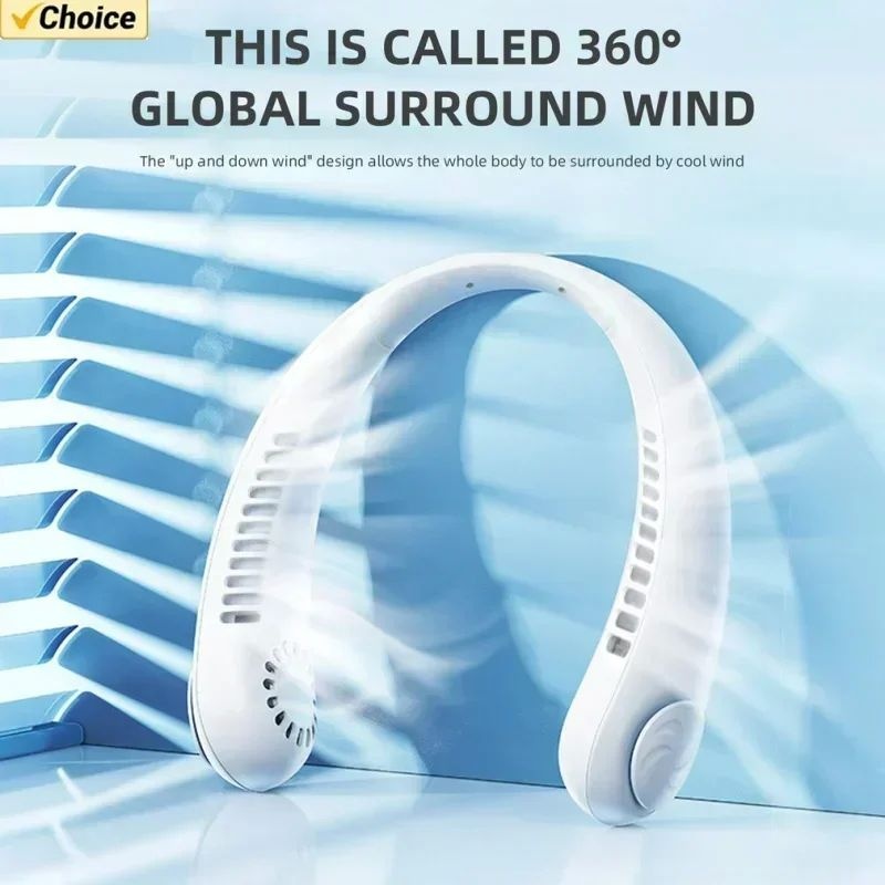Portable Mini Neck Hanging Fan USB Rechargeable Wearable For